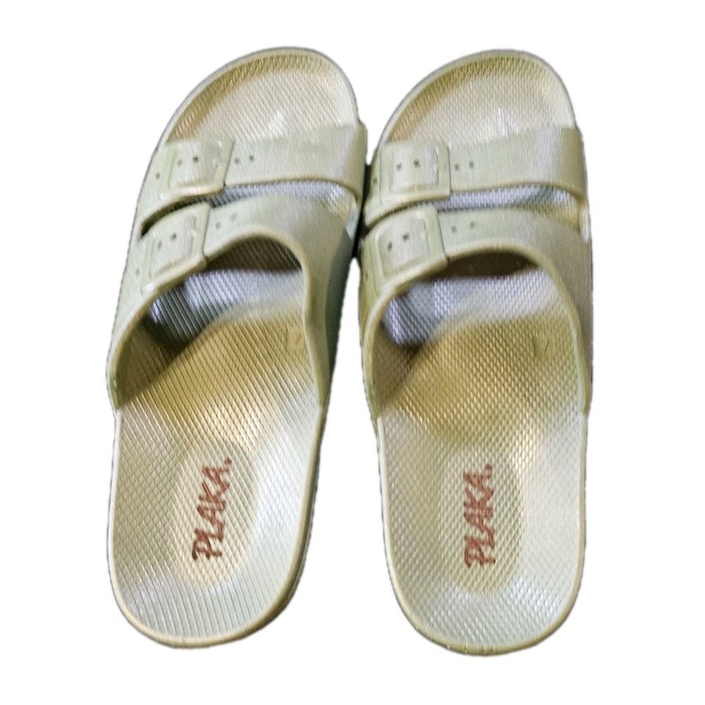 Plaka Genesis 2 Fixed Straps Green Slides/Sandals Womens SZ 7